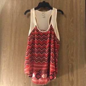 Zig zag orange tank top